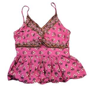 Vintage Angie Floral Twist Knot Cami L Y2K Festival Boho Fairycore